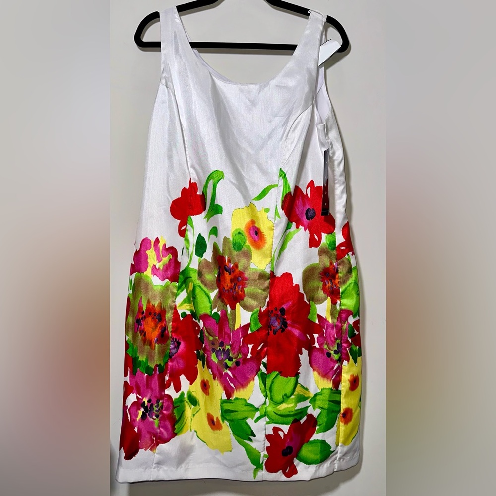NWT TIANA B‎ White Floral Dress - 12 (dress only!)